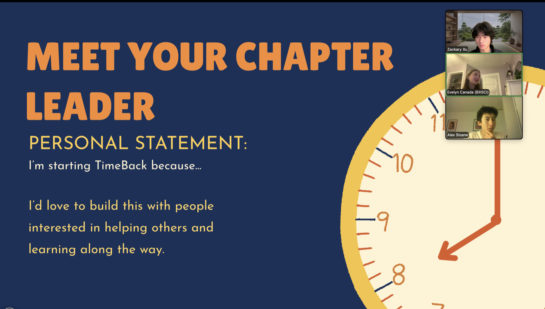 Chapter leadership training with Alex Sloane and Evelyn Canada, October 25, 2026.