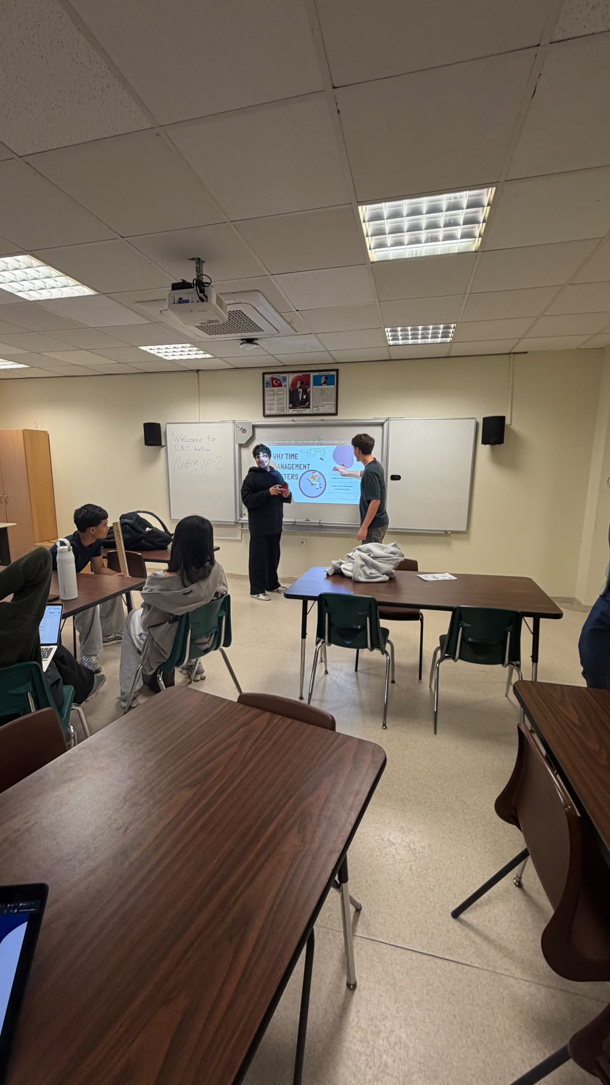 A classroom view of the Turkey chapter meeting.